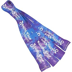 Squishy Face Studio Flirt Pole Lure Replacement Dog Toy with Squeakers, Purple & Blue Tie Dye