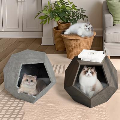 Show full view: Cesicia Modern Furniture Style Side Table Cat House, Cement Grey slide 2 of 9