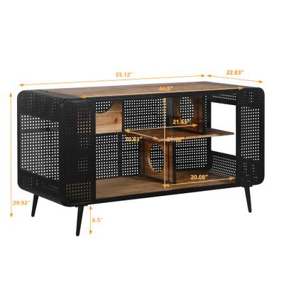 Show full view: Zeus & Ruta Spacious Wood Cat House with Tempered Glass, Black slide 6 of 6