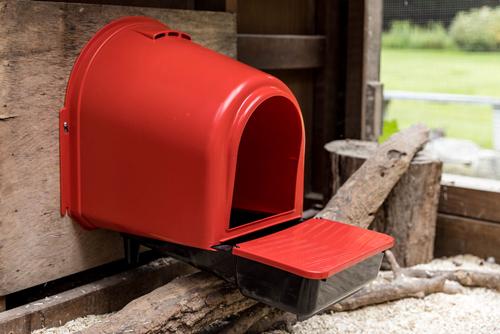 Show full view: My Favorite Chicken Rollout Wall-Mounted Nest Box, Red slide 2 of 7