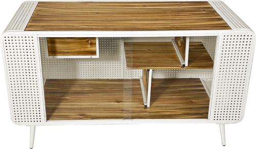 Show full view: Cesicia Furniture Style Cat House with Tempered Glass, White slide 5 of 8