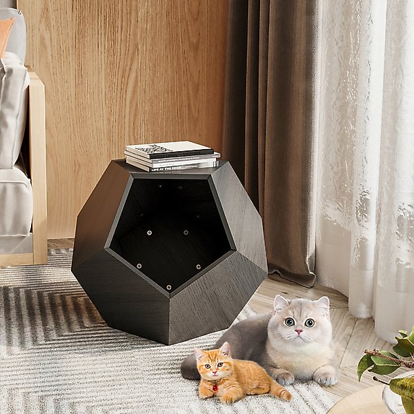 Etna Furniture Style Wooden Table Cat House with Hammock