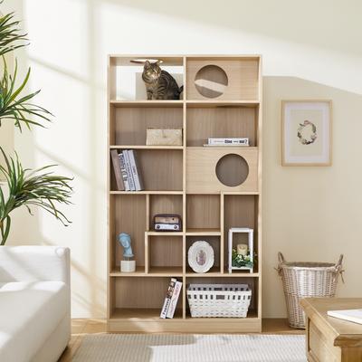 Show full view: Cesicia Furniture Style Bookcase 63-in Cat Tree, Natural slide 3 of 7