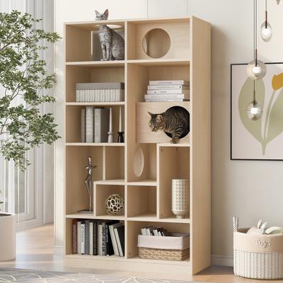 Show full view: Cesicia Furniture Style Bookcase 63-in Cat Tree, Natural slide 2 of 7