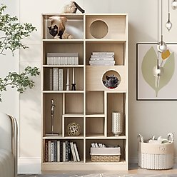 Cesicia Furniture Style Bookcase 63-in Cat Tree, Natural