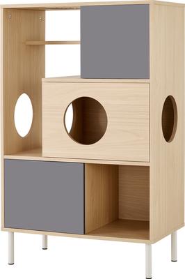 Show full view: Cesicia Furniture Style Bookcase 44-in Cat Tree, Natural/White slide 2 of 7