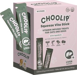 Choolip Squeeze Vita Stick Grab n Go Liver Support Lickable Dog & Cat Treats, 49 count