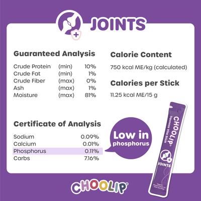 Show full view: Choolip Squeeze Vita Stick Grab n Go Joints Support Lickable Cat Treats, 49 count slide 5 of 10