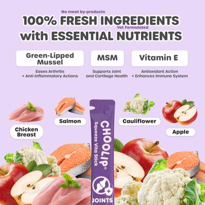 Show full view: Choolip Squeeze Vita Stick Grab n Go Joints Support Lickable Cat Treats, 49 count slide 6 of 10