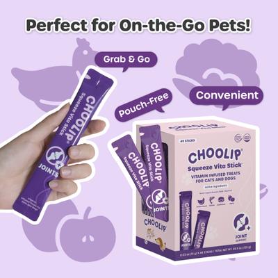 Show full view: Choolip Squeeze Vita Stick Grab n Go Joints Support Lickable Cat Treats, 49 count slide 4 of 10