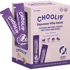 Choolip Squeeze Vita Stick Grab n Go Joints Support Lickable Cat Treats, 49 count