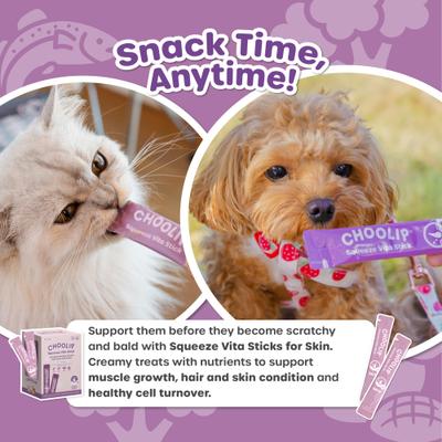 Show full view: Choolip Squeeze Vita Stick Grab n Go Coat Support Lickable Cat Treats, 49 count slide 9 of 10