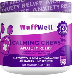 Wuffwell Calming Supplement Chews for Dogs, 140 count