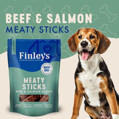 Show full view: Finley's Meaty Sticks Beef & Salmon Soft & Chewy Dog Treats, 12-oz bag slide 6 of 10
