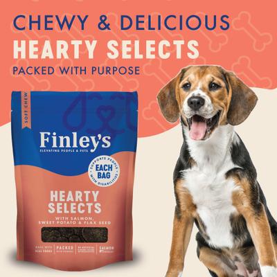 Show full view: Finley's Hearty Selects Salmon, Sweet Potato & Flax Seed Soft & Chewy Dog Treats, 5-oz bag slide 4 of 10