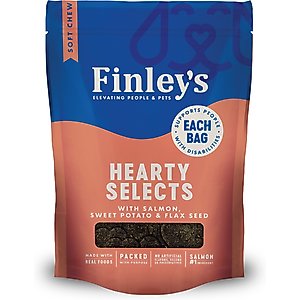 Finley's Hearty Selects Salmon, Sweet Potato & Flax Seed Soft & Chewy Dog Treats, 12-oz bag