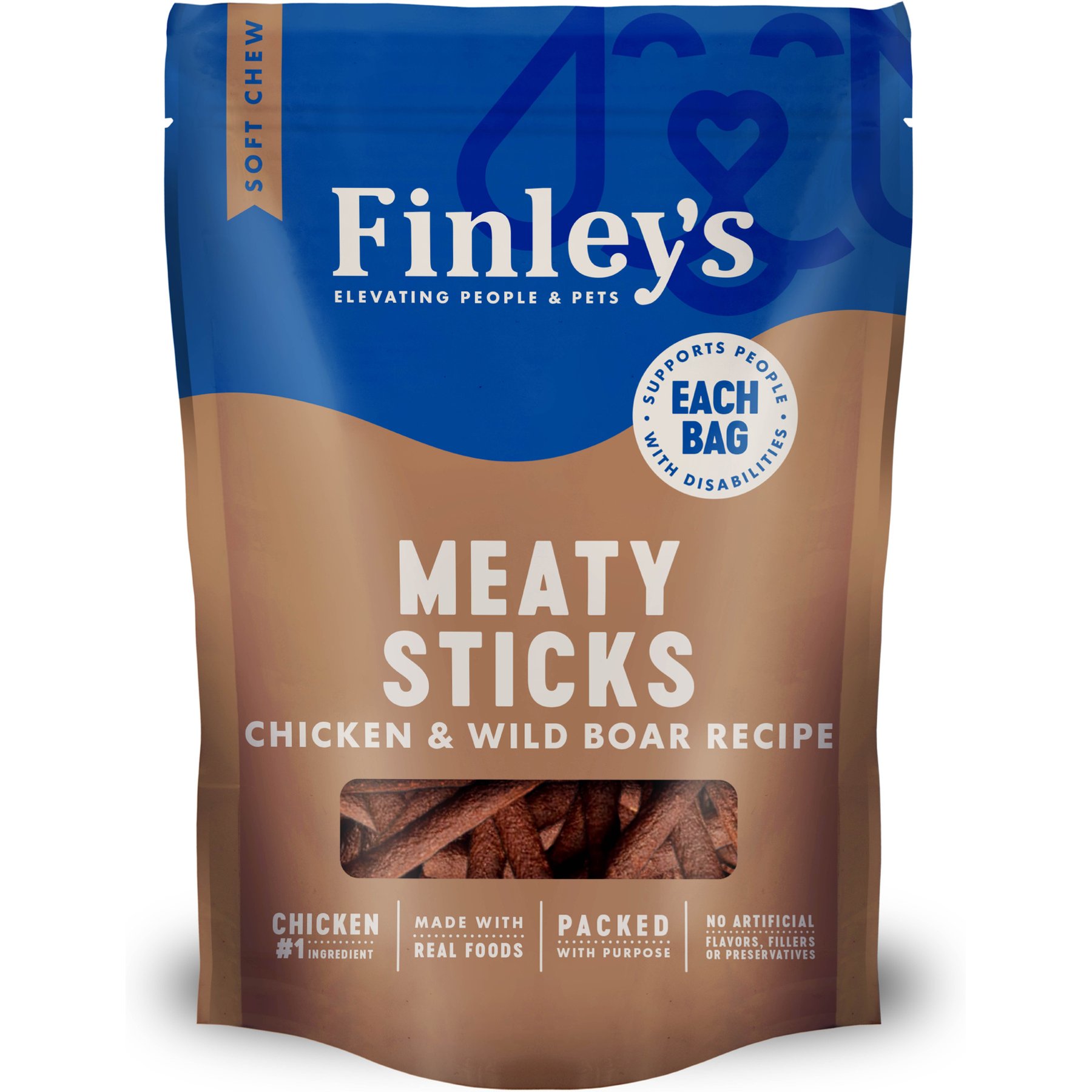 Finley's Meaty Sticks Chicken & Wild Boar Soft & Chewy Dog Treats, 12-oz bag