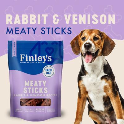 Show full view: Finley's Meaty Sticks Rabbit & Venison Soft & Chewy Dog Treats, 5-oz bag slide 6 of 10