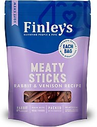 Finley's Meaty Sticks Rabbit & Venison Soft & Chewy Dog Treats, 5-oz bag