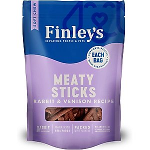 Finley's Meaty Sticks Rabbit & Venison Soft & Chewy Dog Treats, 5-oz bag