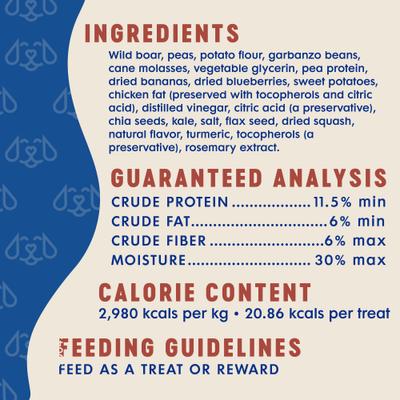 Show full view: Finley's Griller Strips Wild Boar Soft & Chewy Dog Treats, 14.5-oz bag slide 7 of 10