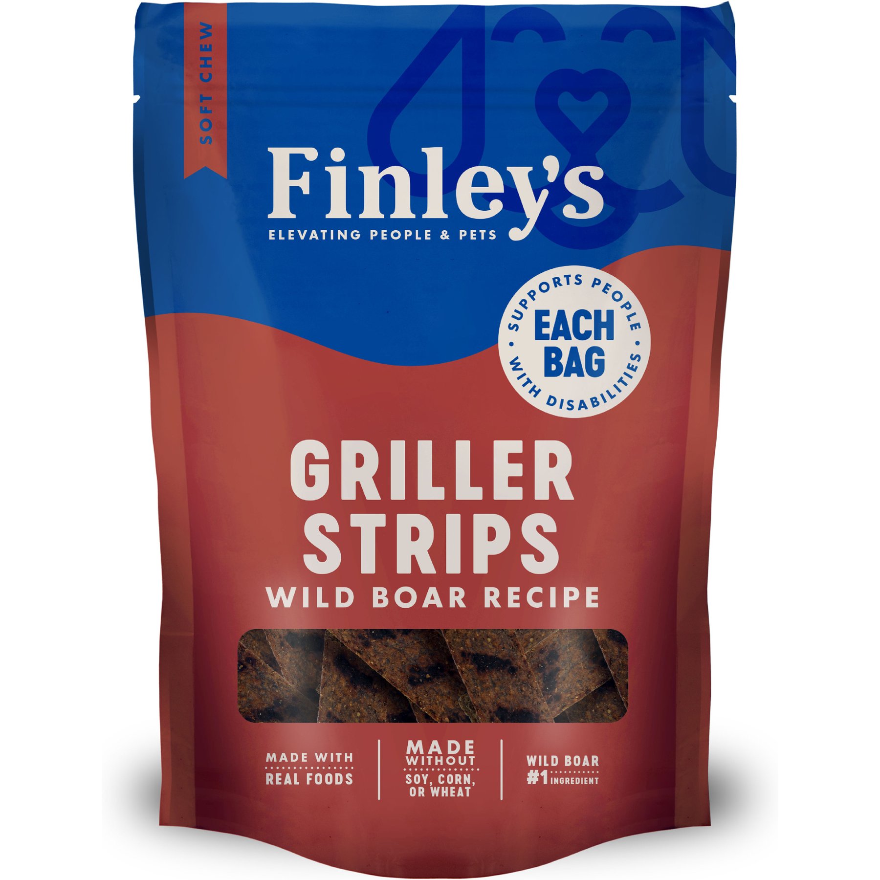 Finley's Griller Strips Wild Boar Soft & Chewy Dog Treats, 6-oz bag
