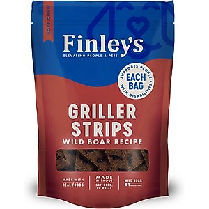 Finley's Griller Strips Wild Boar Soft & Chewy Dog Treats, 6-oz bag