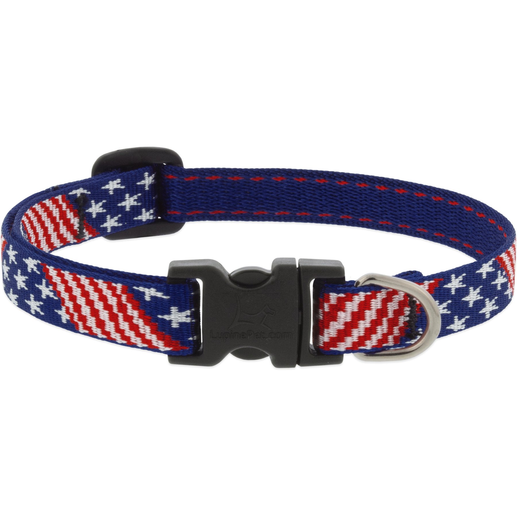 LupinePet Limited Edition Old Glory Dog Collar, Small: 10 to 16-in neck, 1/2-in wide