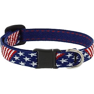 LupinePet Limited Edition Old Glory Breakaway Buckle Safety Cat Collar, 8 to 12-in neck, 1/2-in wide