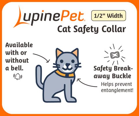 Show full view: LupinePet Limited Edition Old Glory Breakaway Buckle Safety Cat Collar with Bell, 8 to 12-in neck, 1/2-in wide slide 3 of 4