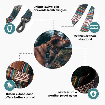 Show full view: Embark Harness Co. Adventure Dog Leash, Mayan, 4-ft slide 2 of 7
