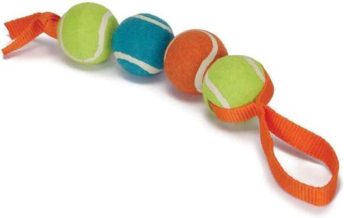 Show full view: Chomper 4 Stacked Tennis Nylon Tug Stuffing-Free Dog Toy slide 4 of 6
