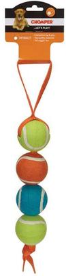 Show full view: Chomper 4 Stacked Tennis Nylon Tug Stuffing-Free Dog Toy slide 3 of 6