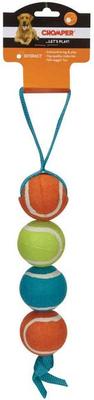 Show full view: Chomper 4 Stacked Tennis Nylon Tug Stuffing-Free Dog Toy slide 5 of 6
