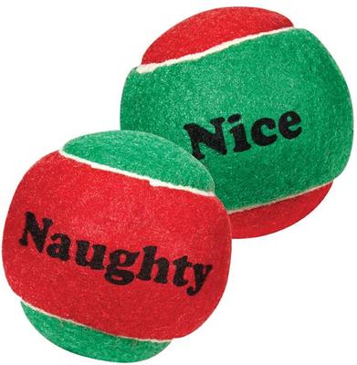 Show full view: Zanies Naughty or Nice Tennis Ball Dog Toy, 6 count slide 3 of 4