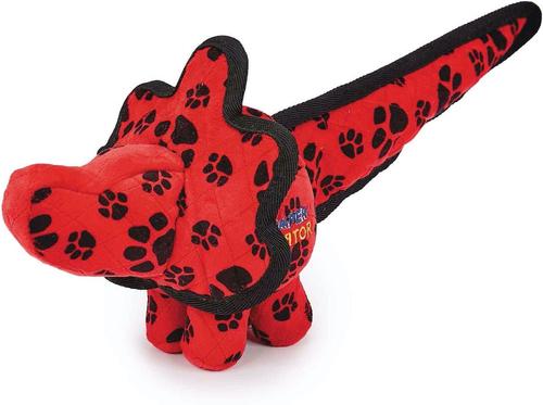 Show full view: Chomper Gladiator Tuff Dino Dog Chew Toy, Red slide 3 of 5