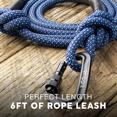 Show full view: Embark Harness Co. Adventure Pro Climbing Rope & Carabiner Dog Leash, Navy Blue, 6-ft slide 3 of 5