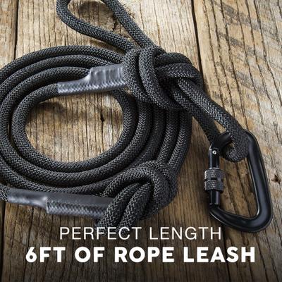 Show full view: Embark Harness Co. Adventure Pro Climbing Rope & Carabiner Dog Leash, Black, 6-ft slide 5 of 5