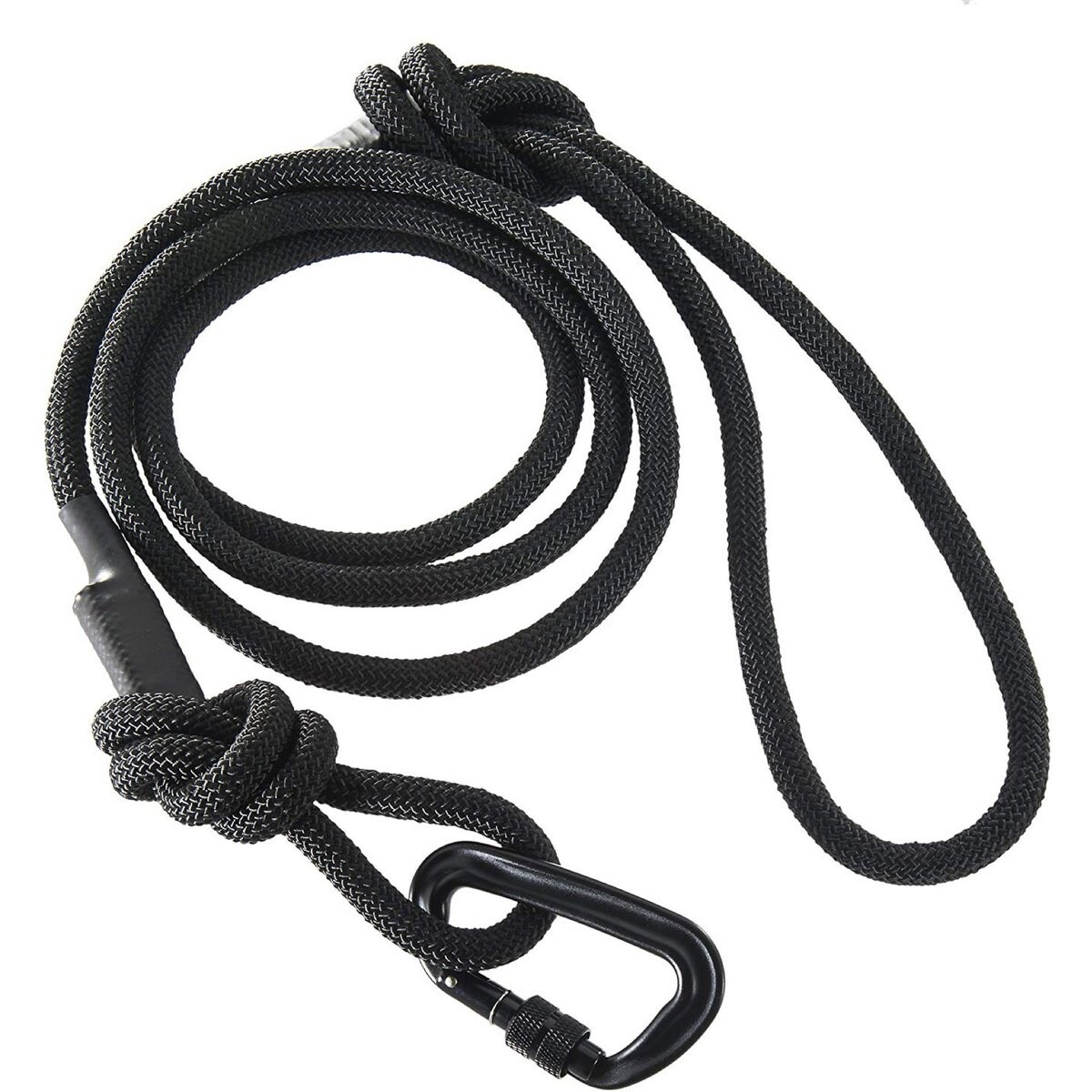 Embark Harness Co. Adventure Pro Climbing Rope & Carabiner Dog Leash, Black, 6-ft