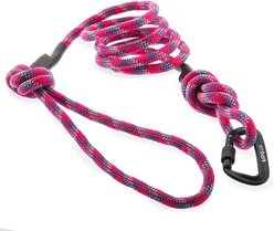 Embark Harness Co. Adventure Pro Climbing Rope & Carabiner Dog Leash, Pink, 6-ft