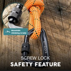 Embark Harness Co. Adventure Pro Climbing Rope & Carabiner Dog Leash, Orange, 6-ft slide 2 of 5