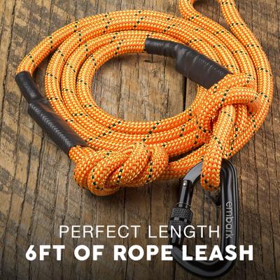 Show full view: Embark Harness Co. Adventure Pro Climbing Rope & Carabiner Dog Leash, Orange, 6-ft slide 6 of 6