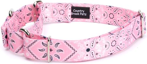 Show full view: Country Brook Petz Pink Bandana Martingale Dog Collar, X-Large: 23 to 31-in neck, 1-in wide slide 4 of 8