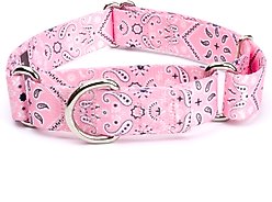 Country Brook Petz Pink Bandana Martingale Dog Collar, Medium: 15 to 21-in neck, 1-in wide