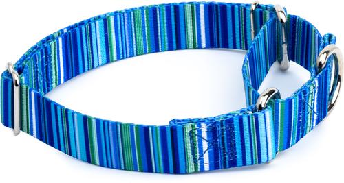 Show full view: Country Brook Petz Blue Serape Martingale Dog Collar, Medium: 15 to 21-in neck, 1-in wide slide 5 of 6