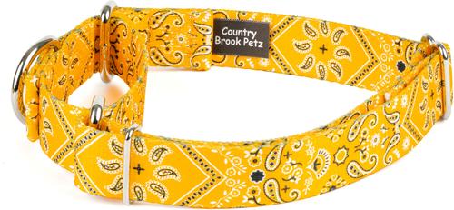 Show full view: Country Brook Petz Yellow Bandana Martingale Dog Collar, X-Large: 23 to 31-in neck, 1-in wide slide 3 of 6