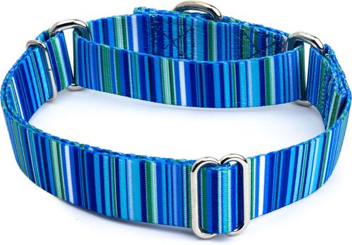 Show full view: Country Brook Petz Blue Serape Martingale Dog Collar, Medium: 15 to 21-in neck, 1-in wide slide 4 of 6
