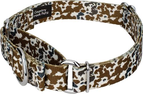 Show full view: Country Brook Petz Cow Print Martingale Dog Collar, X-Small: 9 to 12-in neck, 1/2-in wide slide 6 of 8