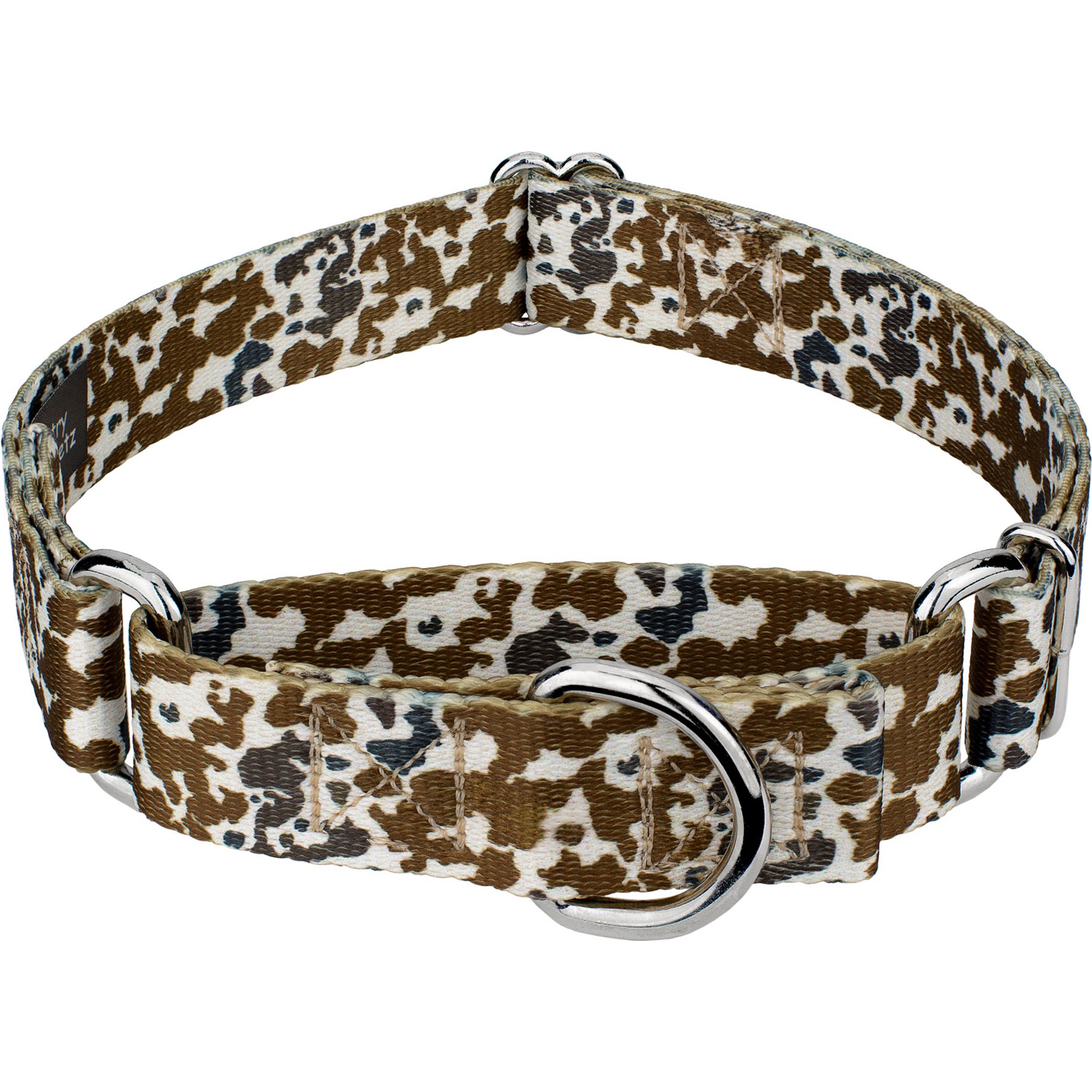 Country Brook Petz Cow Print Martingale Dog Collar, XX-Small: 7 to 10-in neck, 1/2-in wide