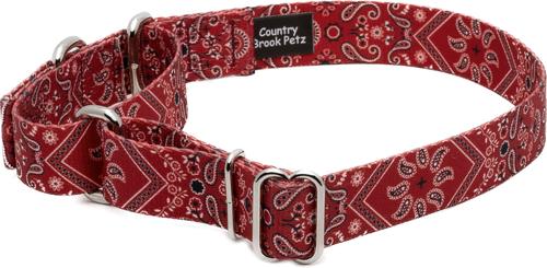 Show full view: Country Brook Petz Red Bandana Martingale Dog Collar, Large: 18 to 26-in neck, 1-in wide slide 5 of 7